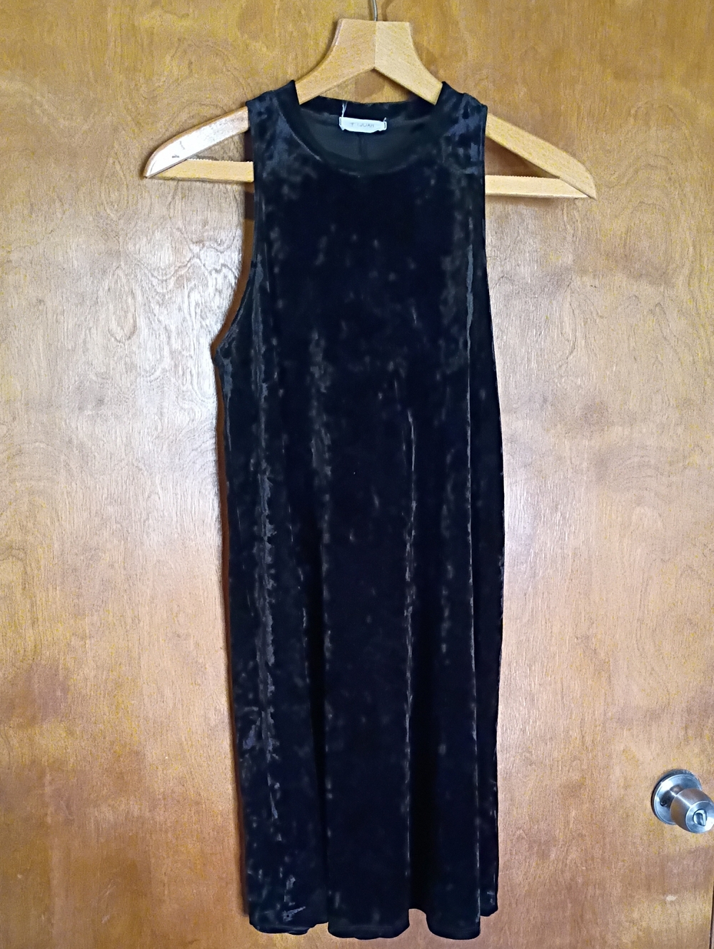 Sleeveless Real Pretty Black Velvet Midi Dress Classy Evening Gown 34 Chest